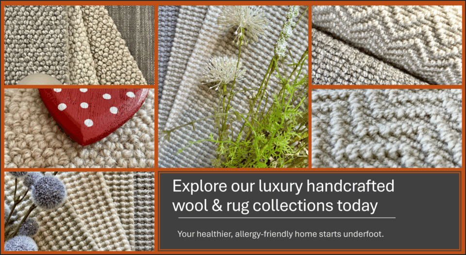 Riviera Home carpet designs in 100% wool   ideal for asthma and allergy sufferers