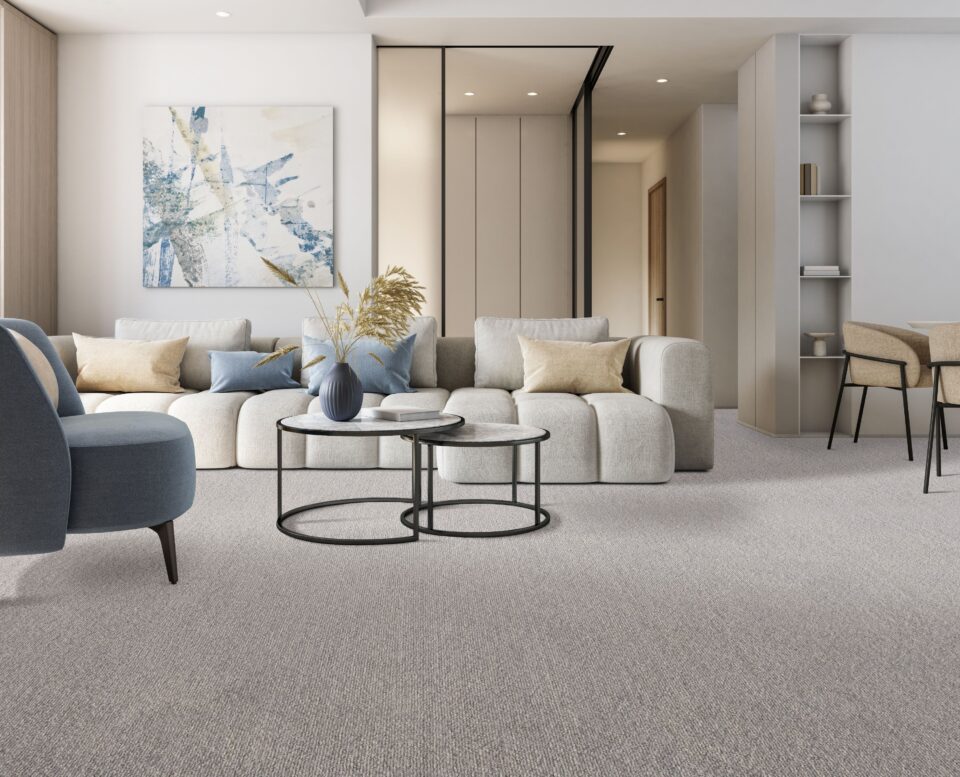 Celebrate National Wool Month with Riviera Home. Riviera Home   Sherwood, Soft Bark Natural Wool Carpet installed in domestic living room
